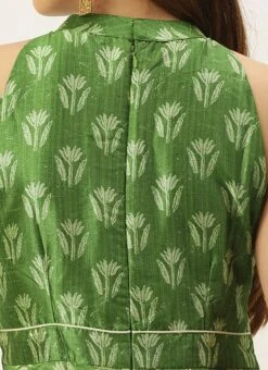 Green Art Silk Digital Printed Halter Neck Dress Festive Wear 15 Green Art Silk Digital Printed Halter Neck Dress Festive Wear -ZariGrace Shop Green Art Silk Digital Printed Halter Neck Dress DRBS02210996 rrc2