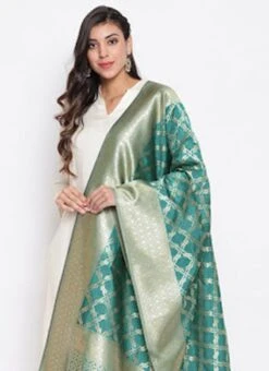 Green Art Silk Dupatta Festive Wear -ZariGrace Shop Green Art Silk Dupatta DPSLI103RAM b