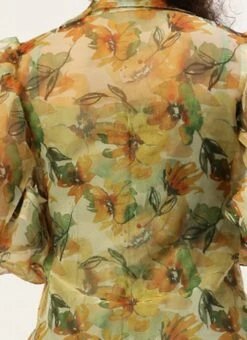 Green Art Silk Jumpsuit N Yellow Organza Jacket After Six Wear -ZariGrace Shop Green Art Silk Jumpsuit N Yellow Organza Jacket DRBS02301065 rrc2