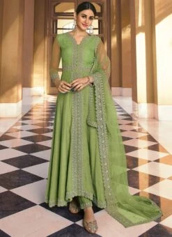 Green Banarasi Art Silk Embroidered N Stones Anarkali Suit Wedding Wear 8 Green Banarasi Art Silk Embroidered N Stones Anarkali Suit Wedding Wear -ZariGrace Shop Green Banarasi Art Silk Embroidered N Stones Anarkali Suit SLSAJ25986905 u