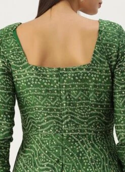 Dupatta From Green Bandhani Printed Rayon Gown With Dupatta Set After Six Wear 15 Dupatta From Green Bandhani Printed Rayon Gown With Dupatta Set After Six Wear -ZariGrace Shop Green Bandhani Printed Rayon Gown With Dupatta Set IWBS02302294 rrc2