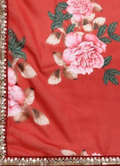 Green Blouse N Rust Digital Printed Saree Festive Wear -ZariGrace Shop Green Blouse N Rust Digital Printed Saree SABS02104314 rrc4