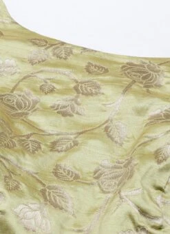 Green Brocade Boat Neck Flared Dress Wedding Wear 14 Green Brocade Boat Neck Flared Dress Wedding Wear -ZariGrace Shop Green Brocade Boat Neck Flared Dress DRBS02105388 rrc1