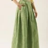 Green Brocade Box Pleated Skirt Festive Wear 2 Green Brocade Box Pleated Skirt Festive Wear -ZariGrace Shop Green Brocade Box Pleated Skirt WBBS02012680 l