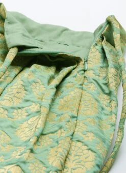 Green Brocade Box Pleated Skirt Festive Wear -ZariGrace Shop Green Brocade Box Pleated Skirt WBBS02012680 rrc1