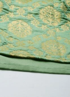 Green Brocade Box Pleated Skirt Festive Wear -ZariGrace Shop Green Brocade Box Pleated Skirt WBBS02012680 rrc2