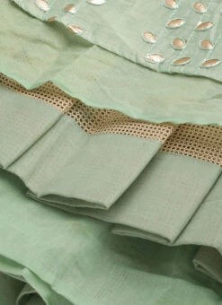 Green Chanderi Cotton Lehenga Set Festive Wear -ZariGrace Shop Green Chanderi Cotton Lehenga Set GHBS02206231 rrc4