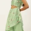 Green Chanderi Embroidered Jumpsuit Festive Wear Party Wear -ZariGrace Shop Green Chanderi Embroidered Jumpsuit DRBS02207361 l