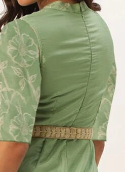 Green Digital Print Chinon Jumpsuit Festive Wear -ZariGrace Shop Green Digital Print Chinon Jumpsuit DRBS02309152 rrc2