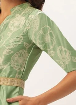 Green Digital Print Chinon Jumpsuit Festive Wear -ZariGrace Shop Green Digital Print Chinon Jumpsuit DRBS02309152 rrc3