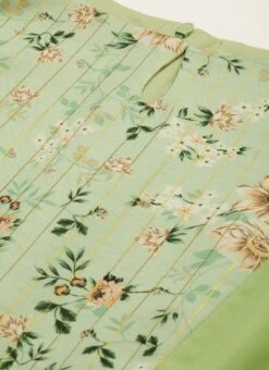 Green Digital Printed Dress Festive Wear -ZariGrace Shop Green Digital Printed Dress DRBS02208511 rrc1