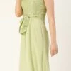Green Embroidered Collar Neck Jumpsuit Festive Wear