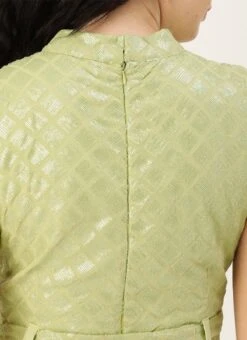 Green Embroidered Collar Neck Jumpsuit Festive Wear -ZariGrace Shop Green Embroidered Collar Neck Jumpsuit DRBS02104281 rrc2