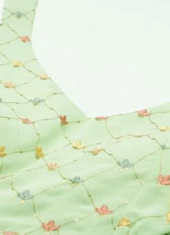 Green Embroidered Georgette Maxi Dress Festive Wear -ZariGrace Shop Green Embroidered Georgette Maxi Dress DRBS02207318 rrc1