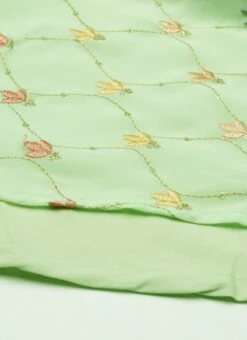 Green Embroidered Georgette Maxi Dress Festive Wear -ZariGrace Shop Green Embroidered Georgette Maxi Dress DRBS02207318 rrc4