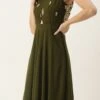 Green Embroidered Halter Neck Gown Festive Wear -ZariGrace Shop Green Embroidered Halter Neck Gown IWBS02305137 l