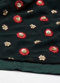 Green Embroidered N Maroon Twisted Bodice Dress Festive Wear -ZariGrace Shop Green Embroidered N Maroon Twisted Bodice Dress DRBS02206212 rrc4