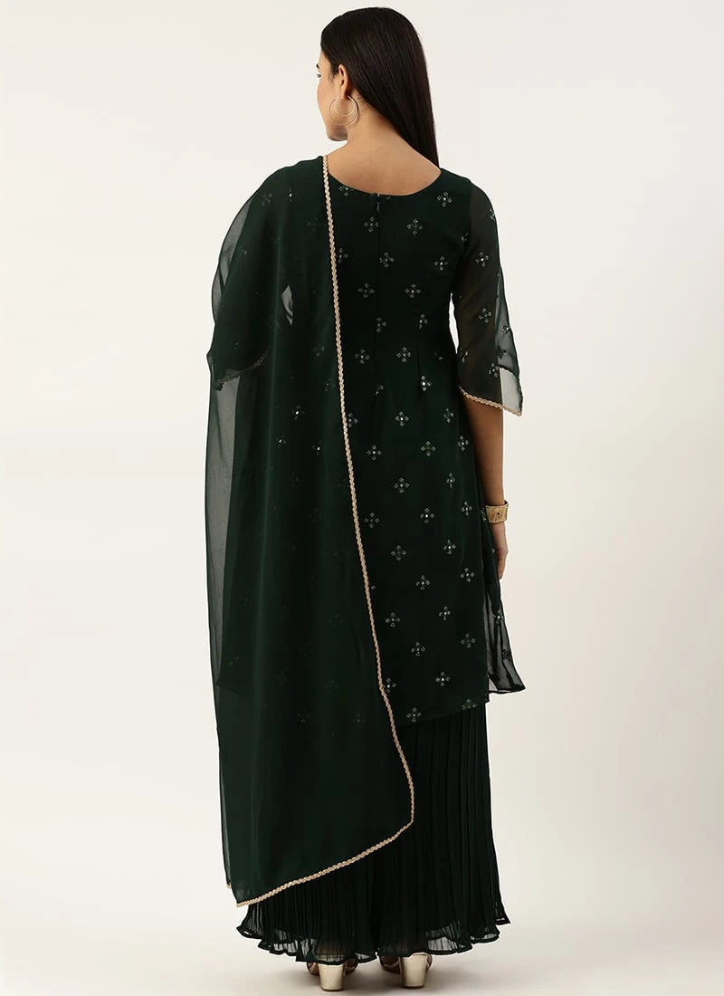Dupatta From Green Embroidered Salwar Set After Six Wear 6 Dupatta From Green Embroidered Salwar Set After Six Wear - Image 4
