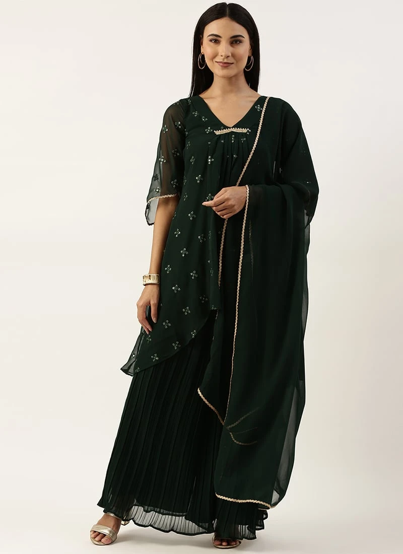 Dupatta From Green Embroidered Salwar Set After Six Wear 5 Dupatta From Green Embroidered Salwar Set After Six Wear - Image 3