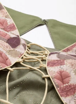 Green Foil Printed Jacket Style Lehenga Festive Wear -ZariGrace Shop Green Foil Printed Jacket Style Lehenga GHBS02209679 rrc1