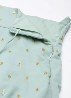 Skirt From Green Georgette Embroidered Crop Top N Skirt Set After Six Wear -ZariGrace Shop Green Georgette Embroidered Crop Top N Skirt Set IWBS02302445 rrc4