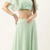 Skirt From Green Georgette Embroidered Crop Top Skirt Set After Six Wear -ZariGrace Shop Green Georgette Embroidered Crop Top Skirt Set IWBS02305171 l