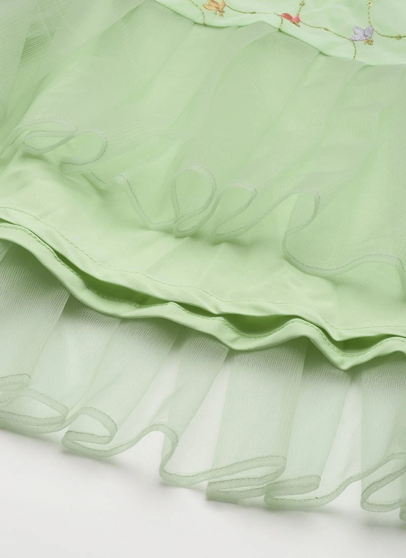 Green Georgette Embroidered Dress Party Wear 10 Green Georgette Embroidered Dress Party Wear - Image 8