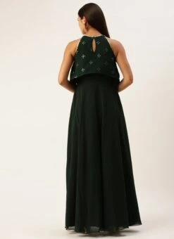Green Georgette Embroidered Dress Festive Wear 13 Green Georgette Embroidered Dress Festive Wear -ZariGrace Shop Green Georgette Embroidered Dress DRBS02212609 b
