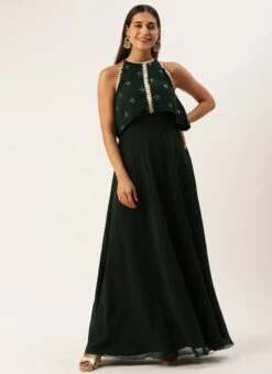 Green Georgette Embroidered Dress Festive Wear 12 Green Georgette Embroidered Dress Festive Wear -ZariGrace Shop Green Georgette Embroidered Dress DRBS02212609 u