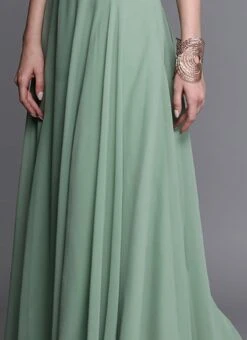 Green Georgette Full Circular Skirt Festive Wear