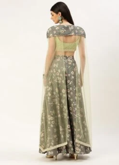 Skirt From Green Georgette Printed Lehenga Set After Six Wear -ZariGrace Shop Green Georgette Printed Lehenga Set GHBS02211057 b