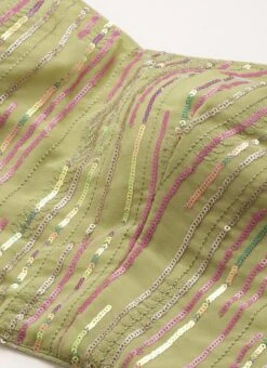 Dupatta From Green Georgette Sequins Embroidered Lehenga Set After Six Wear -ZariGrace Shop Green Georgette Sequins Embroidered Lehenga Set GHBS02210960 rrc1