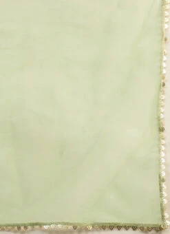 Dupatta From Green Georgette Sequins Embroidered Lehenga Set After Six Wear -ZariGrace Shop Green Georgette Sequins Embroidered Lehenga Set GHBS02210960 rrc3