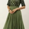 Green Georgette Sequins Embroidery Gown Festive Wear 1 Green Georgette Sequins Embroidery Gown Festive Wear -ZariGrace Shop Green Georgette Sequins Embroidery Gown IWBS02301765 l