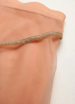 Dupatta From Green Georgette Sequins N Peach Net Lehenga After Six Wear -ZariGrace Shop Green Georgette Sequins N Peach Net Lehenga GHBS02210904 rrc2