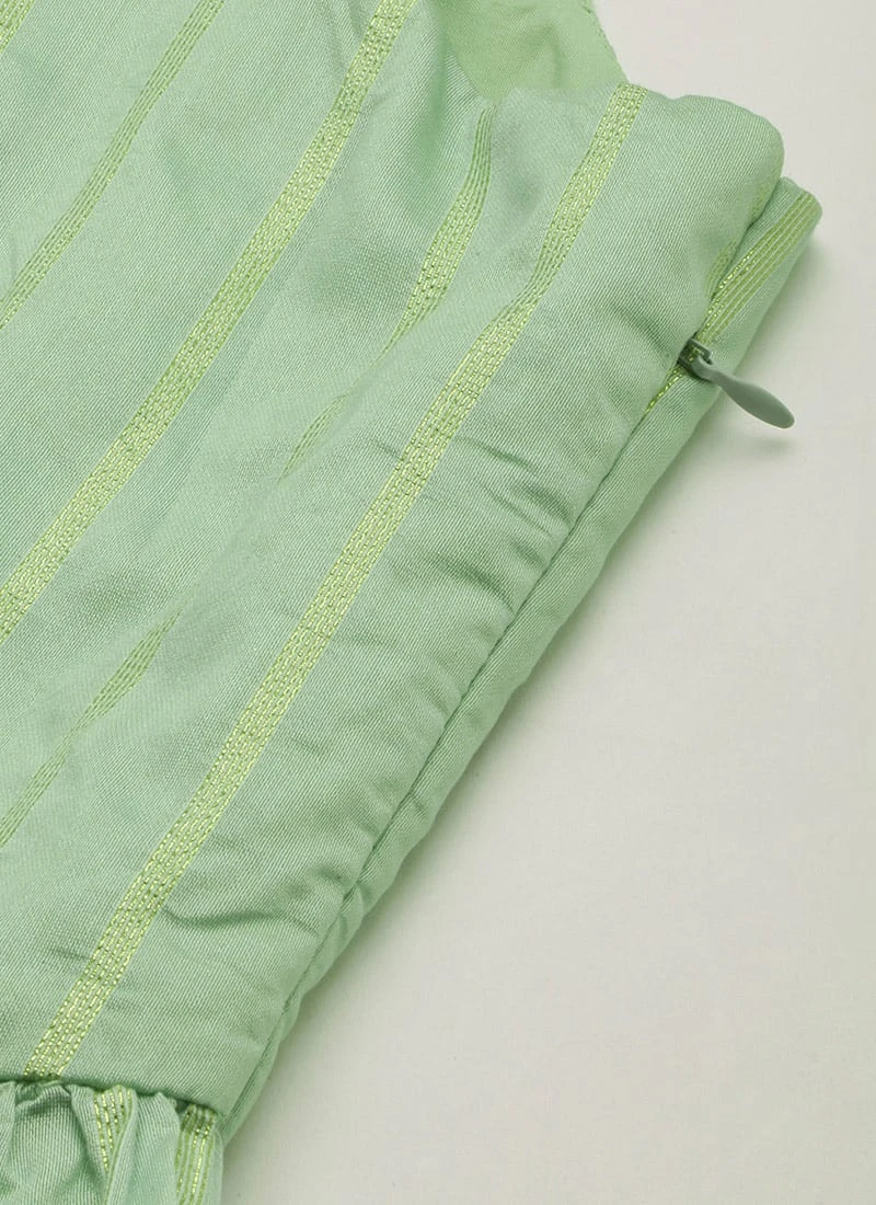 Green Jacquard Nylon Dress After Six Wear 9 Green Jacquard Nylon Dress After Six Wear - Image 7