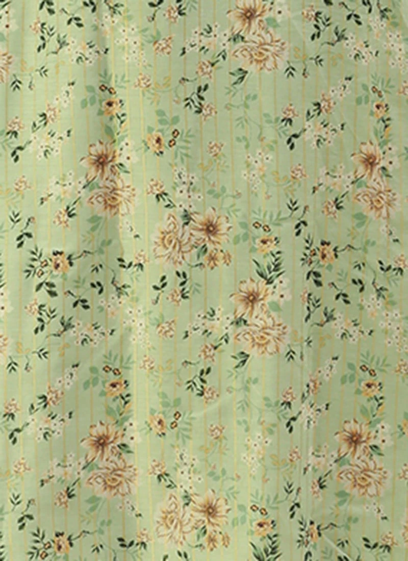 Green Muslin Off Shoulder Dress Festive Wear 10 Green Muslin Off Shoulder Dress Festive Wear - Image 8