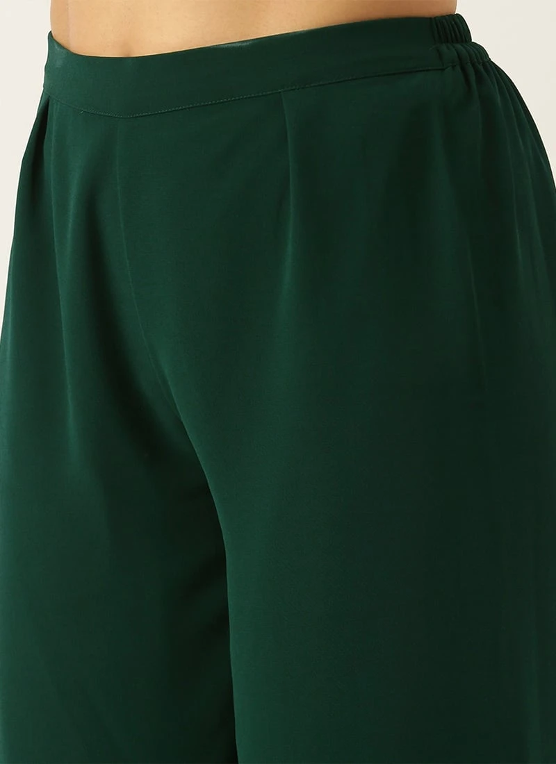 Green Muslin Printed Calf Length Kurta Set After Six Wear 8 Green Muslin Printed Calf Length Kurta Set After Six Wear - Image 6