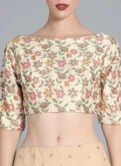 Green N Cream Embroiderd Half N Half Saree Wedding Wear -ZariGrace Shop Green N Cream Embroiderd Half N Half Saree SABS01911776 rrc1