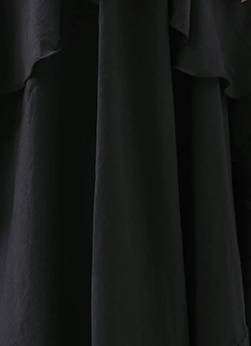 Green N Dark Grey Layered Floor Length Gown Party Wear 9 Green N Dark Grey Layered Floor Length Gown Party Wear - Image 7