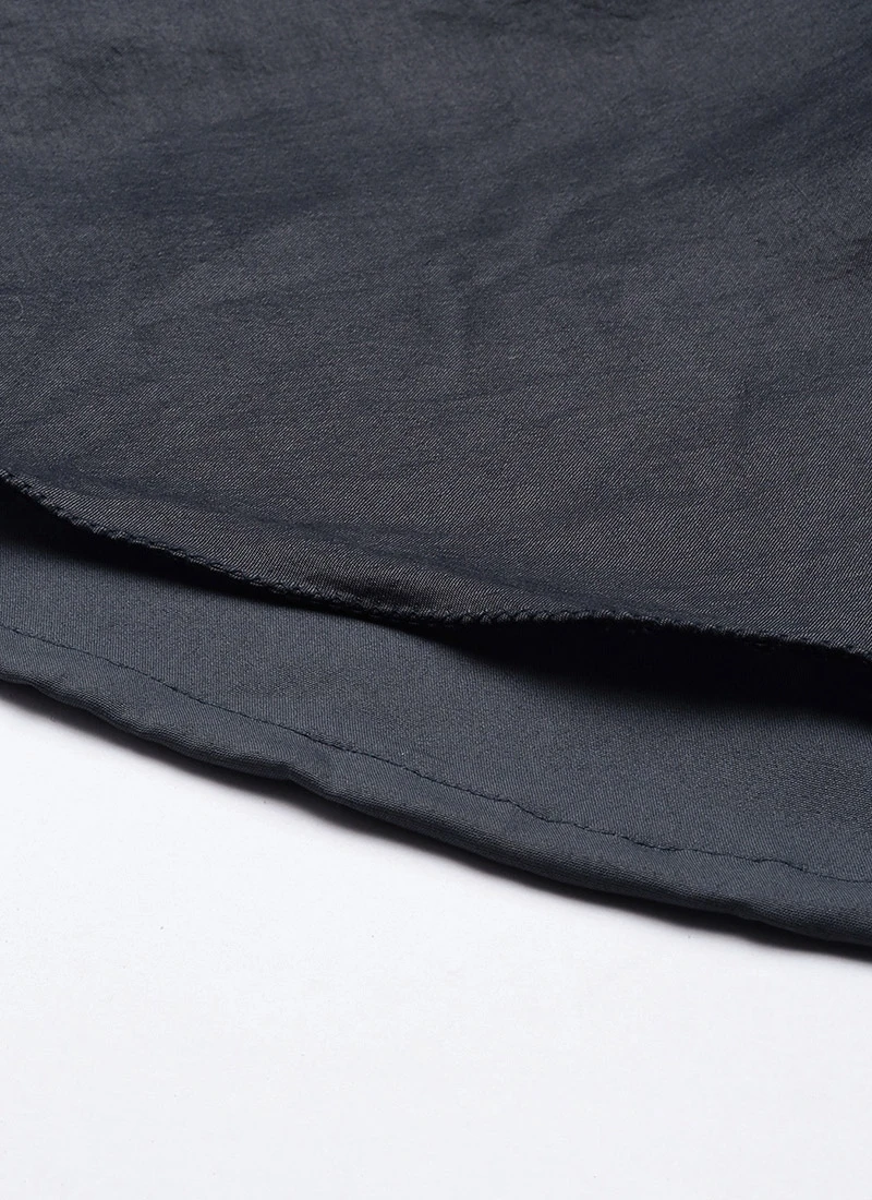 Green N Dark Grey Layered Floor Length Gown Party Wear 10 Green N Dark Grey Layered Floor Length Gown Party Wear - Image 8