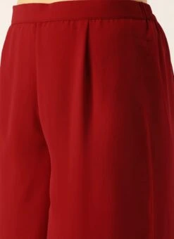 Green N Maroon A Line Palazzo Set Festive Wear -ZariGrace Shop Green N Maroon A Line Palazzo Set KSBS02107558 rrc2