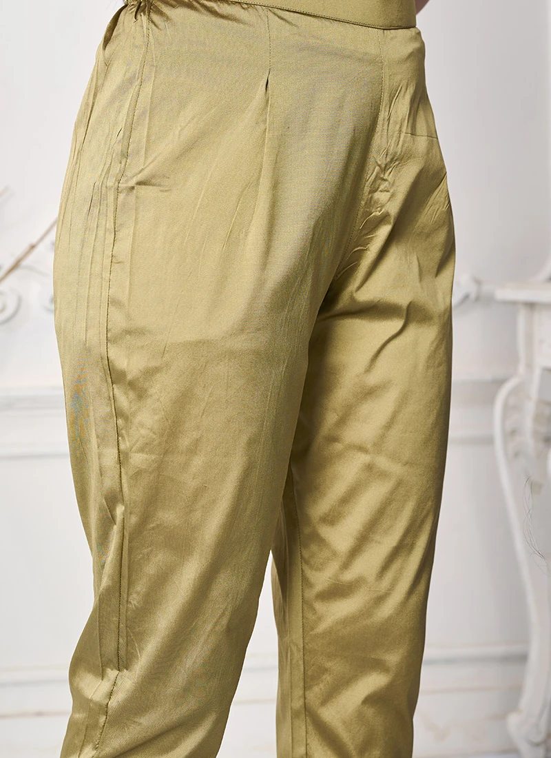 Green N Multicolored Chinon Salwar Set Wedding Wear 8 Green N Multicolored Chinon Salwar Set Wedding Wear - Image 6