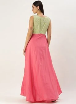 Green N Pink Cotton Sequins Embroidery Maxi Dress Festive Wear 13 Green N Pink Cotton Sequins Embroidery Maxi Dress Festive Wear -ZariGrace Shop Green N Pink Cotton Sequins Embroidery Maxi Dress DRBS02212595 b