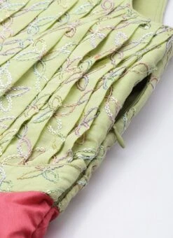 Green N Pink Cotton Sequins Embroidery Maxi Dress Festive Wear 16 Green N Pink Cotton Sequins Embroidery Maxi Dress Festive Wear -ZariGrace Shop Green N Pink Cotton Sequins Embroidery Maxi Dress DRBS02212595 rrc3