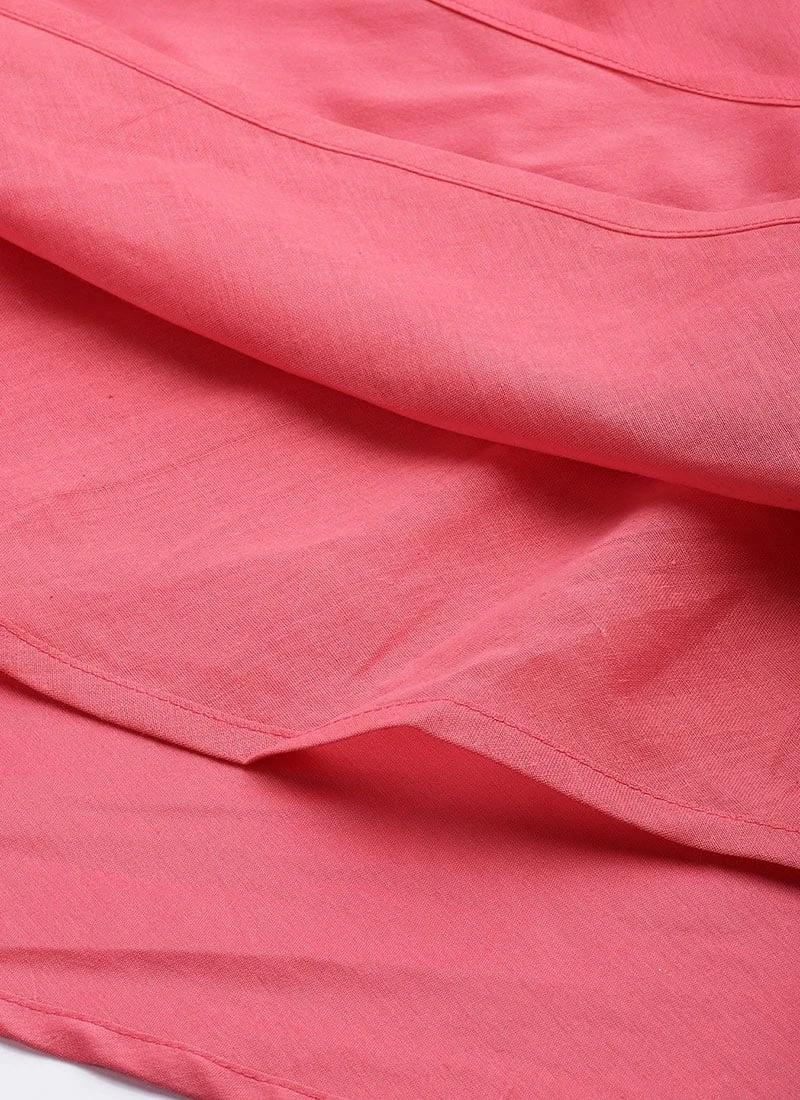 Green N Pink Cotton Sequins Embroidery Maxi Dress Festive Wear 10 Green N Pink Cotton Sequins Embroidery Maxi Dress Festive Wear - Image 8