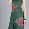 Green Organza Printed Kurta Work Wear -ZariGrace Shop Green Organza Printed Kurta KRBS02307724 l