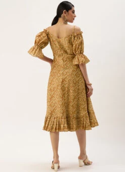 Green Printed Art Silk Cotton Maxi Dress After Six Wear Festive Wear -ZariGrace Shop Green Printed Art Silk Cotton Maxi Dress DRBS02209822 b