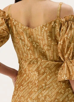 Green Printed Art Silk Cotton Maxi Dress After Six Wear Festive Wear -ZariGrace Shop Green Printed Art Silk Cotton Maxi Dress DRBS02209822 rrc2