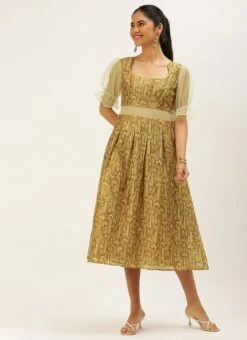 Green Printed Art Silk Dress After Six Wear 12 Green Printed Art Silk Dress After Six Wear -ZariGrace Shop Green Printed Art Silk Dress DRBS02208474 u